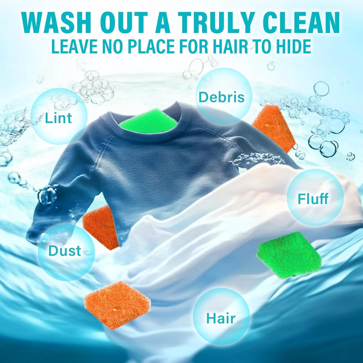 Pet Hair Remover for Laundry, Reusable Washing Machine Pet Hair Catcher, 6PCS