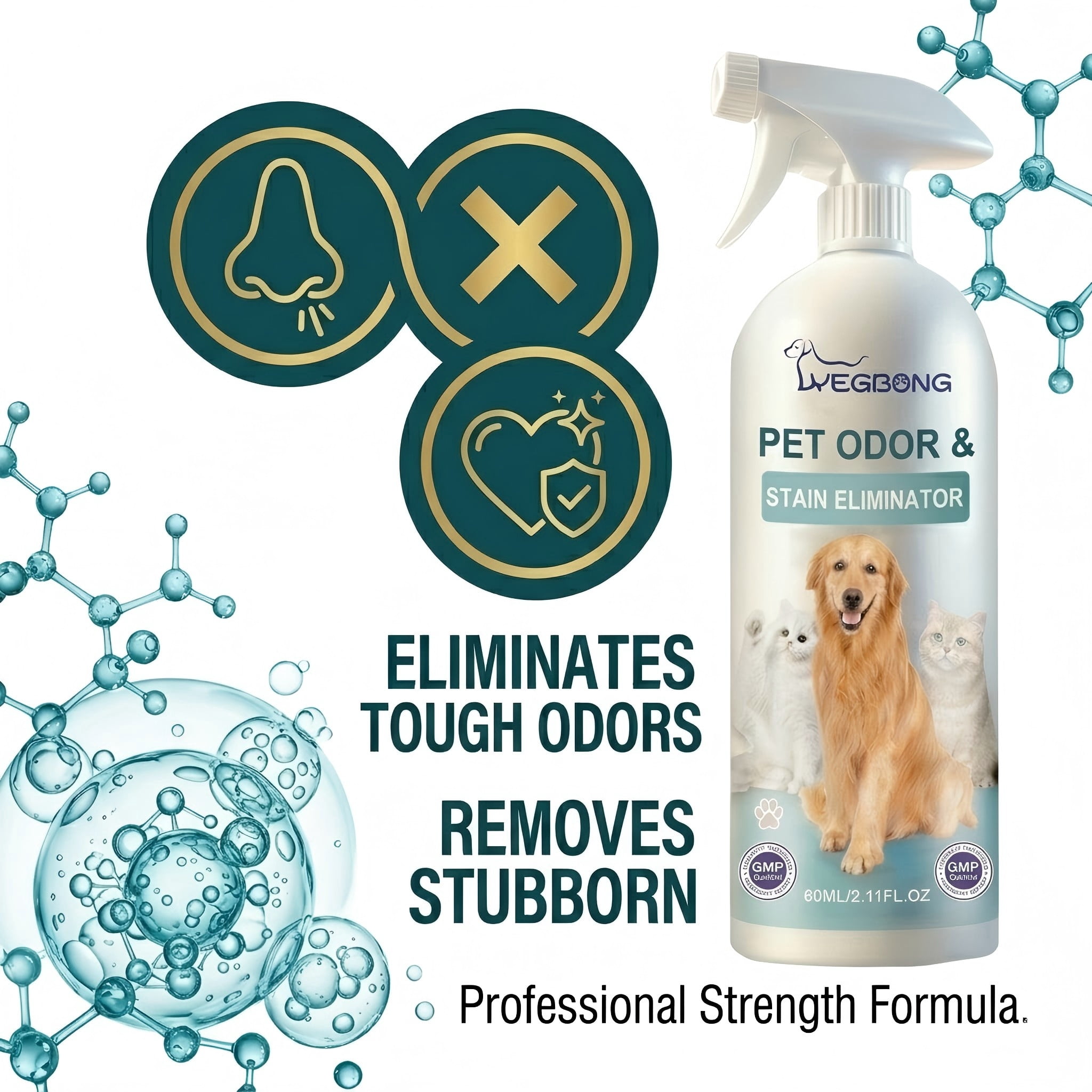 Pet Odor Eliminator for Home, Odor Neutralizer for Home, Cat Litter Box Deodorizer, Effective Dog Smell Remover for Closet, Toilet, Bedroom, Kitchen, 1 Pack