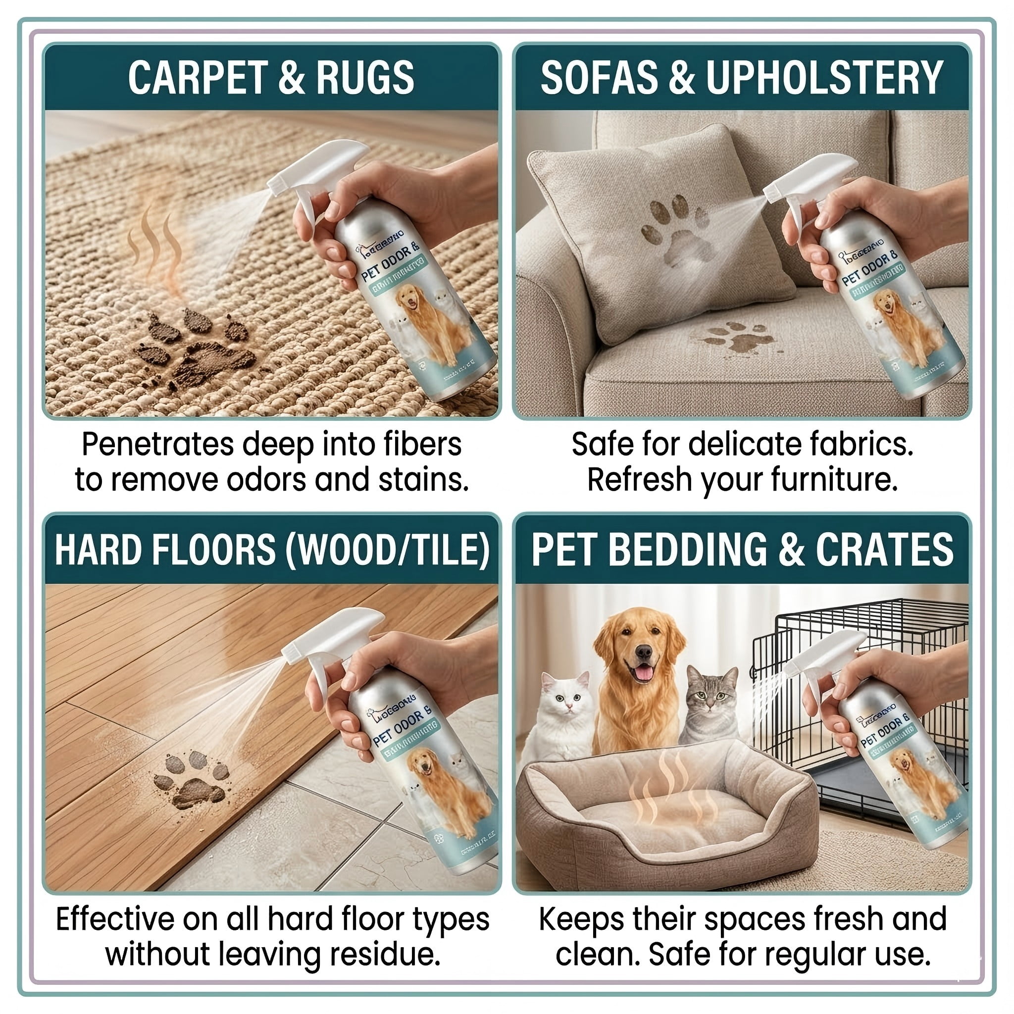 Pet Odor Eliminator for Home, Odor Neutralizer for Home, Cat Litter Box Deodorizer, Effective Dog Smell Remover for Closet, Toilet, Bedroom, Kitchen, 1 Pack
