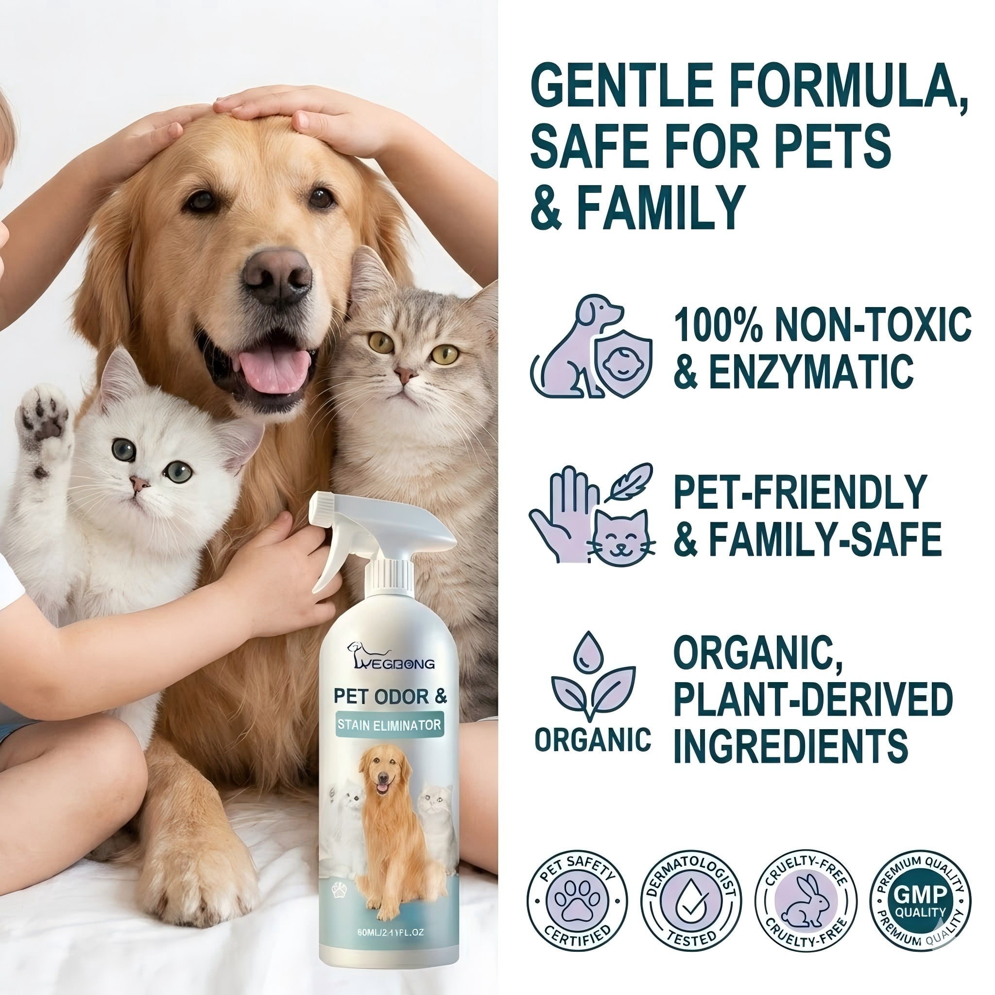 Pet Odor Eliminator for Home, Odor Neutralizer for Home, Cat Litter Box Deodorizer, Effective Dog Smell Remover for Closet, Toilet, Bedroom, Kitchen, 1 Pack