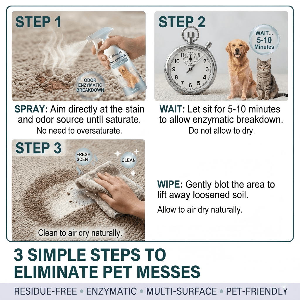 Pet Odor Eliminator for Home, Odor Neutralizer for Home, Cat Litter Box Deodorizer, Effective Dog Smell Remover for Closet, Toilet, Bedroom, Kitchen, 1 Pack