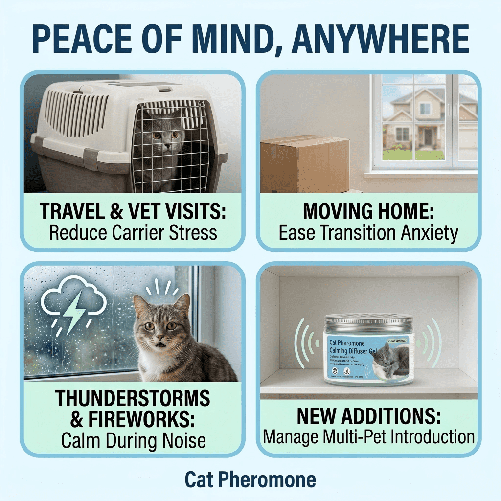 Cat Calming Diffuser, - 60-Day Pheromone & Catnip Therapy for Cats - Non-Electric Portable Anxiety Relief - Stops Scratching, Hiding & Urine Marking - Safe for All Ages - 4.1 fl oz
