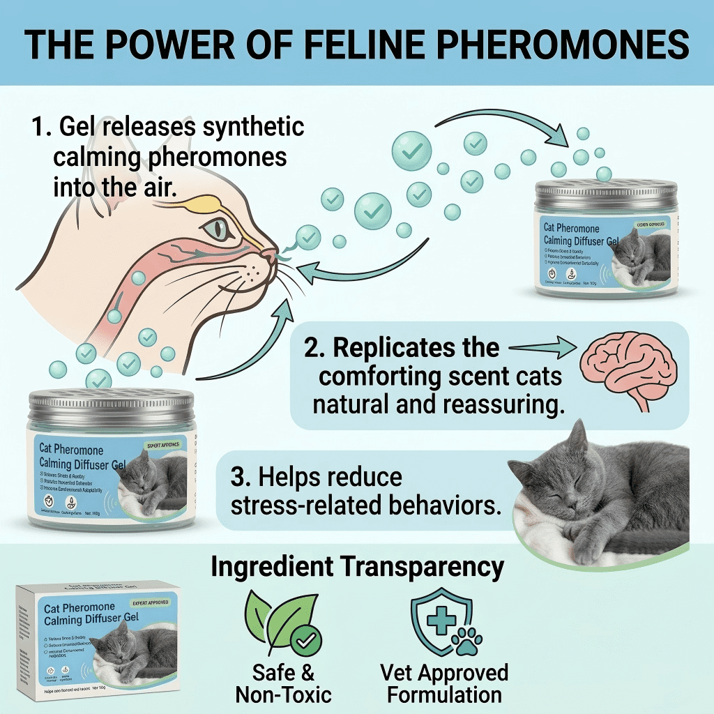 Cat Calming Diffuser, - 60-Day Pheromone & Catnip Therapy for Cats - Non-Electric Portable Anxiety Relief - Stops Scratching, Hiding & Urine Marking - Safe for All Ages - 4.1 fl oz