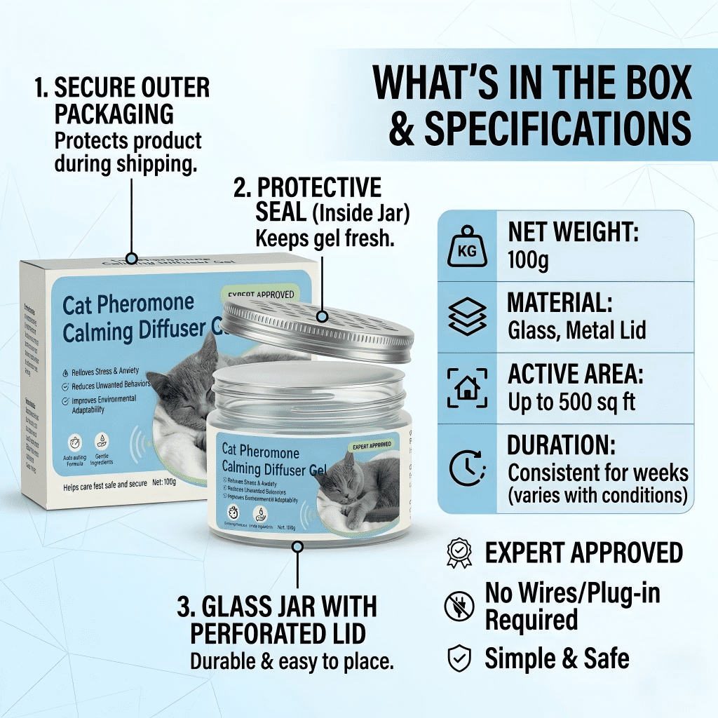 Cat Calming Diffuser, - 60-Day Pheromone & Catnip Therapy for Cats - Non-Electric Portable Anxiety Relief - Stops Scratching, Hiding & Urine Marking - Safe for All Ages - 4.1 fl oz