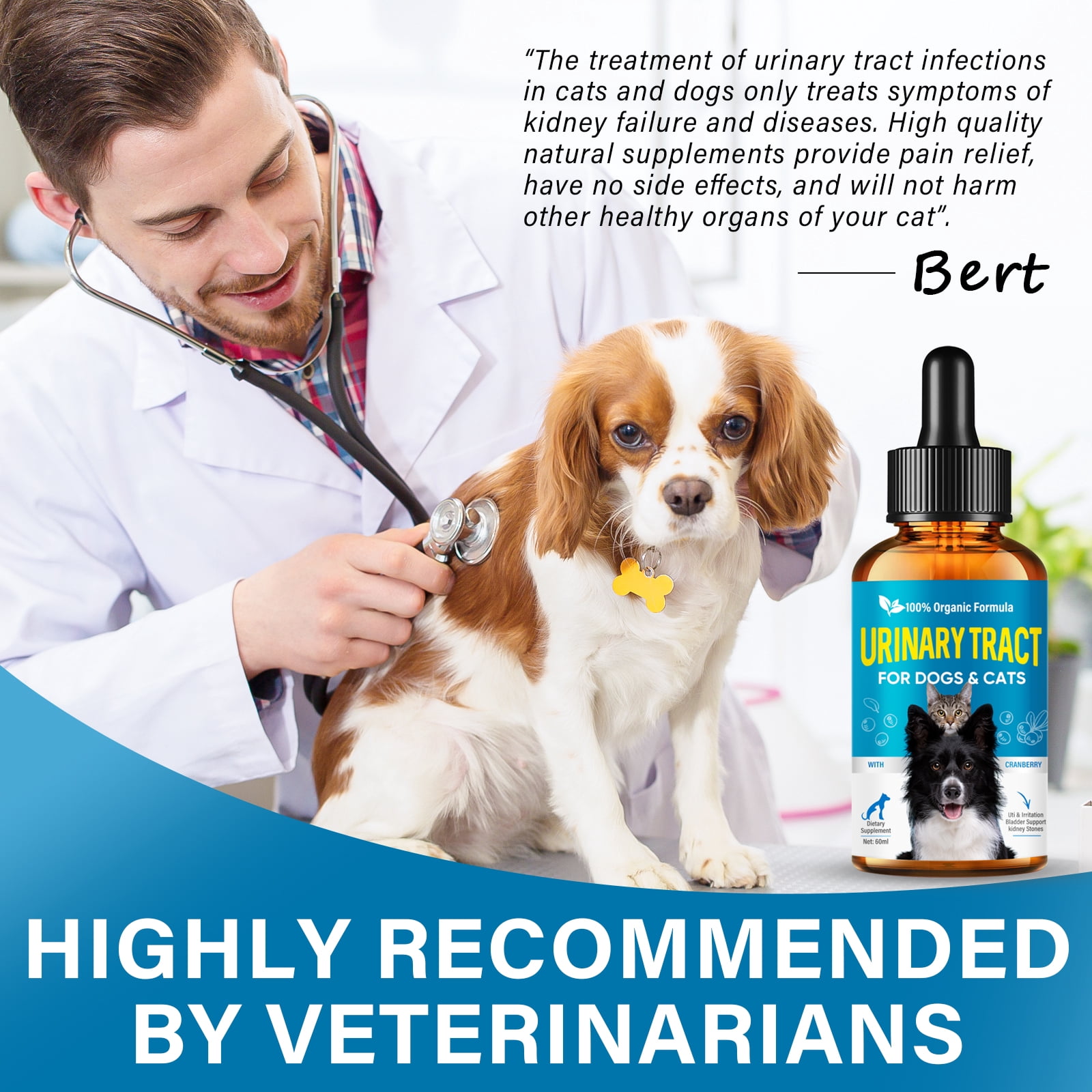 Cat & Dog UTI Treatment, Urinary Tract Infection Treatment for Cats and Dogs, 60ML