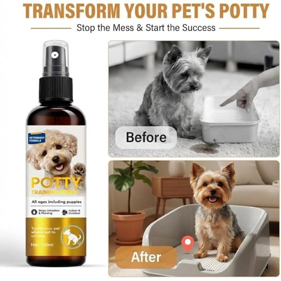 Potty Training Spray for Dogs, Dog Deterrent Spray for Indoor & Outdoor, 120ML