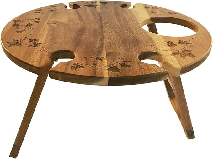 Deluxe Acacia Wood Wine Picnic Table  16